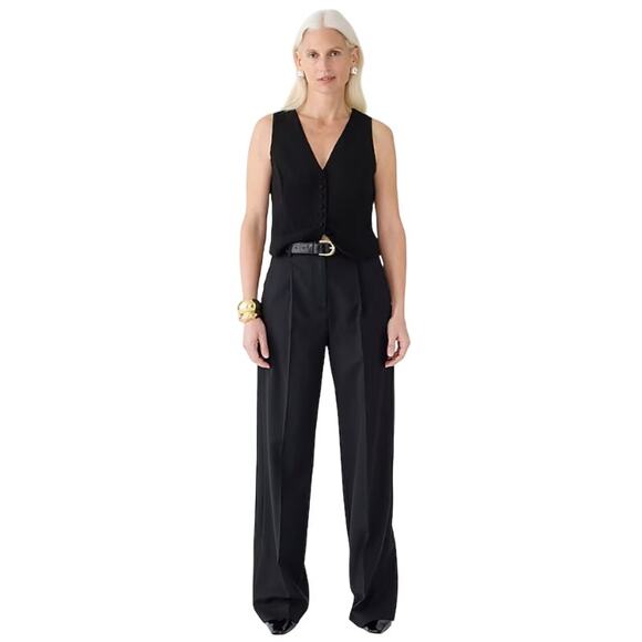 J. Crew Pants - J. Crew Wide-leg essential pant in city twill Black 8
